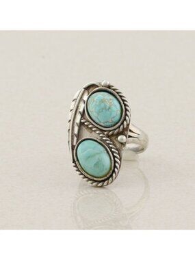 Sterling Silver Natural Turquoise Ring Size 7 1/2